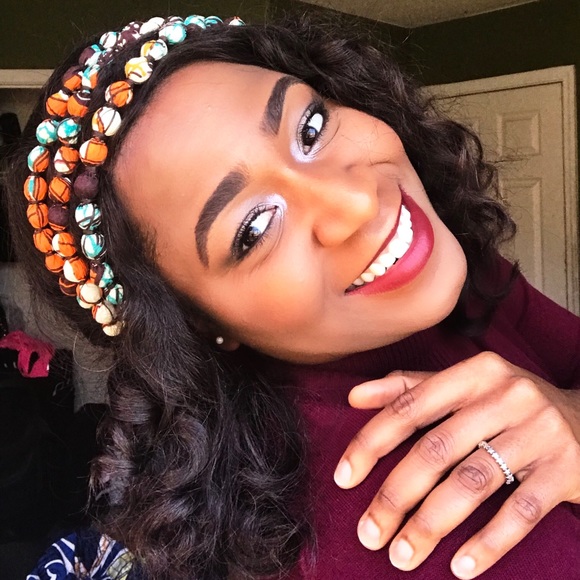 π©HPπ©-African Print Womenβs Beaded Head Band - Picture 3 of 8