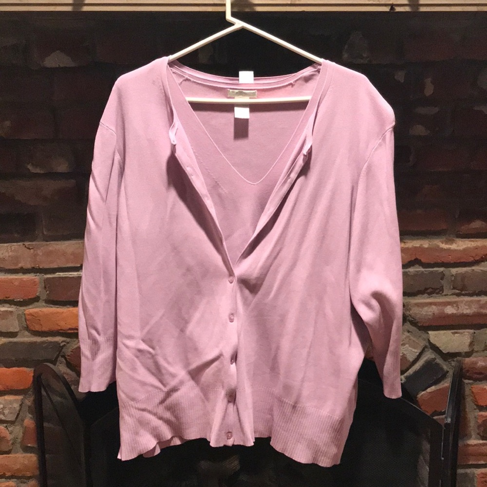 Pink two piece sweater set light purple