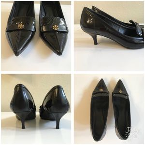 Tory Burch Black Patent low heel pump 36.5
