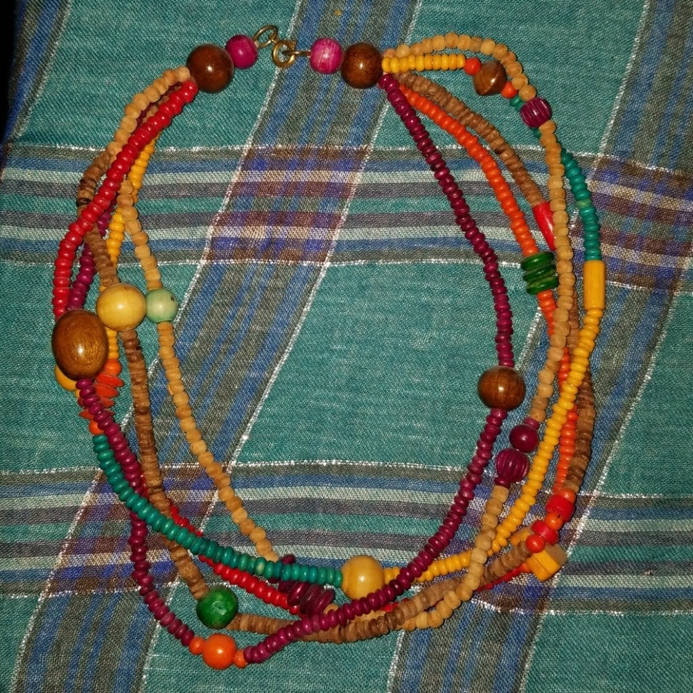 Hand Made Wooden beaded necklace
