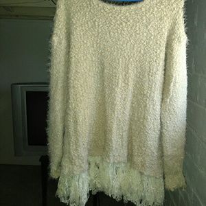 Soft cotton lace sweater