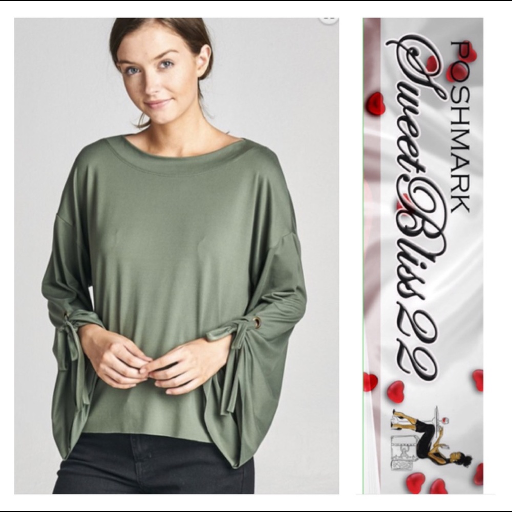 💋Olive Round Neck Boxy Top💋