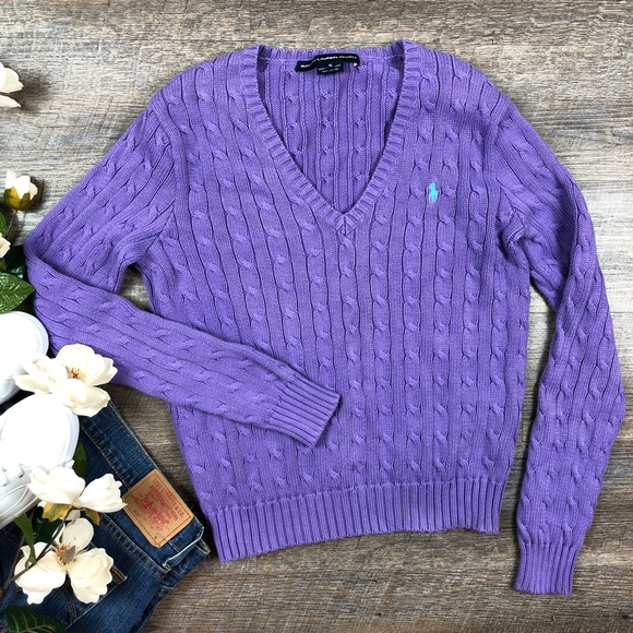 Ralph Lauren Blue Label Sweaters - Classic Ralph Lauren Sport Knit Purple Sweater