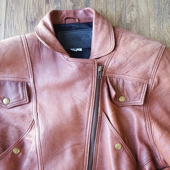 SOLD 40's style cognac bomber jacket. - Picture 2 of 8
