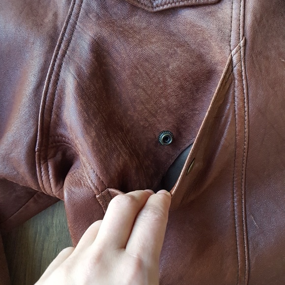 SOLD 40's style cognac bomber jacket. - Picture 3 of 8