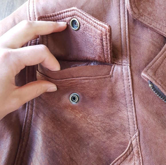 SOLD 40's style cognac bomber jacket. - Picture 4 of 8