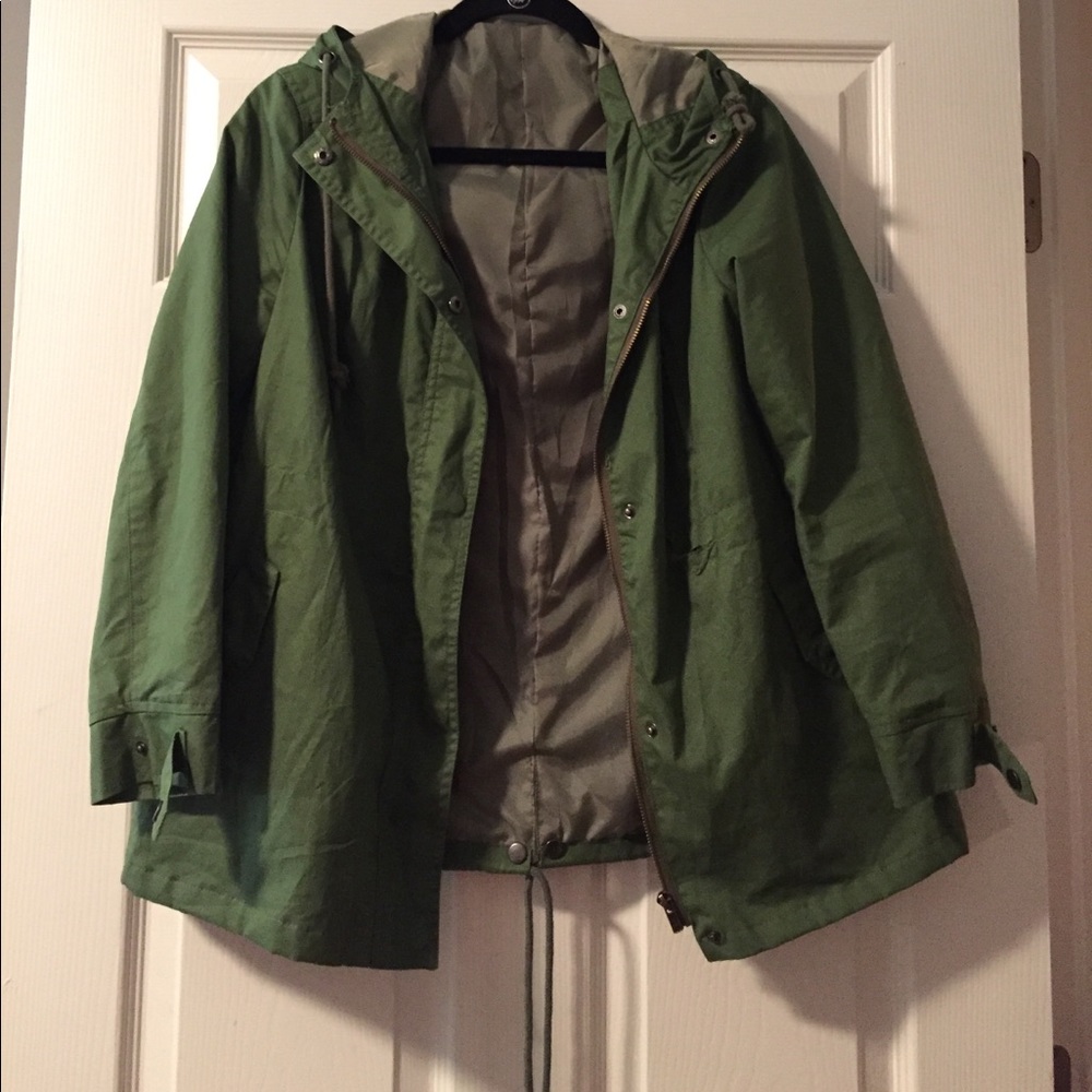 Olive green military jacket