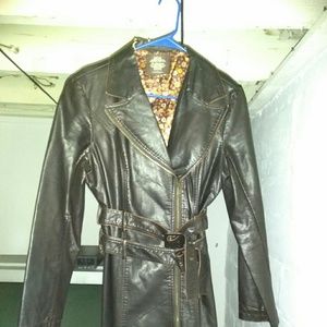 Faux leather brown jacket