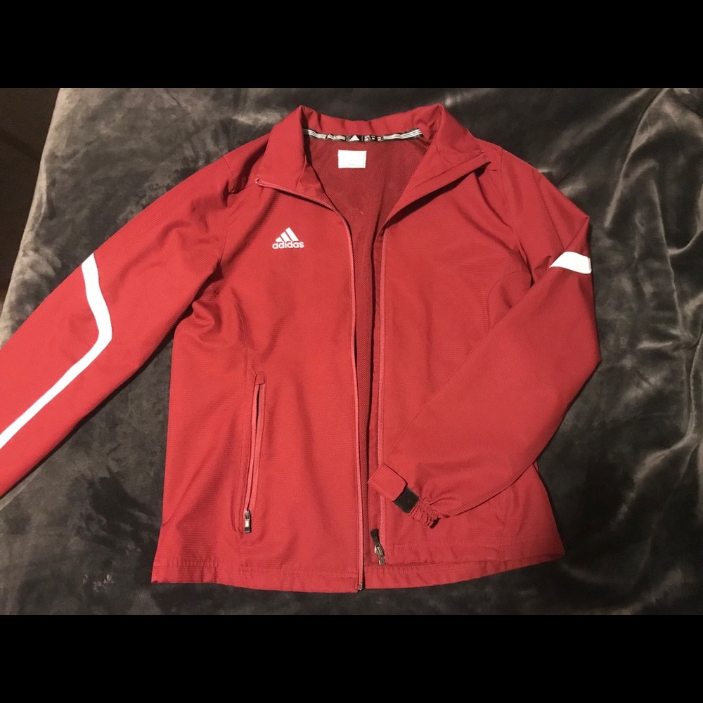 Adidas track jacket in Maroon