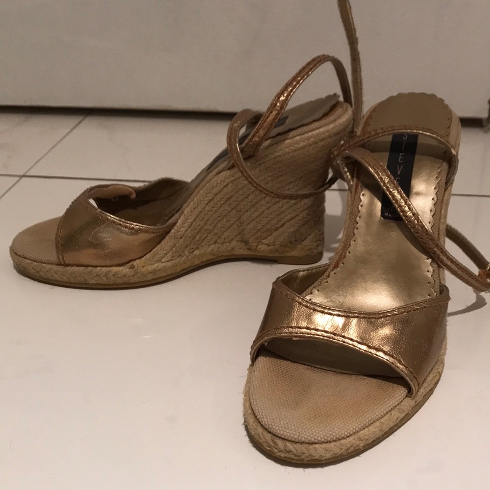Steven by Steven Madden Gold Espadrille Wedges