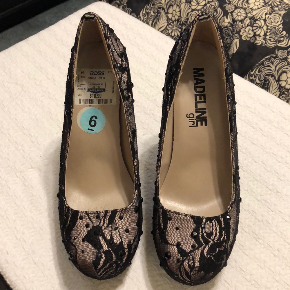 Madeline Girl Bedazzled Lace shoes