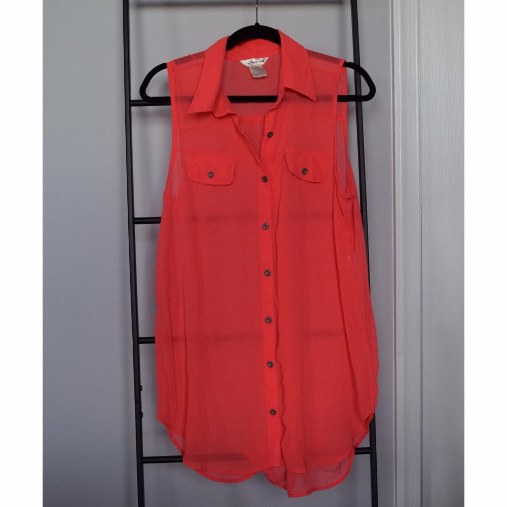 Salmon sheer top CLOSET CLEANOUT SALE