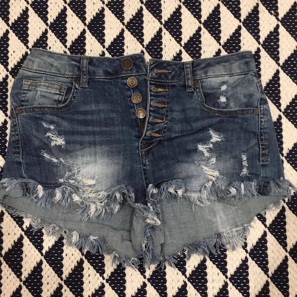 Ripped Jean Shorts