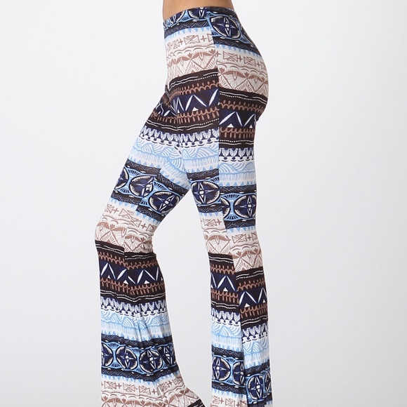 aztec bell bottom pants
