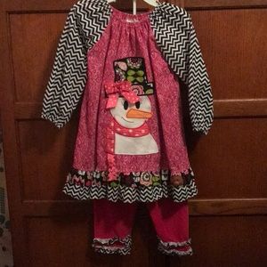 Millie Jay Snowman Applique Christmas Tunic Set