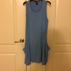 casual blue dress with pockets