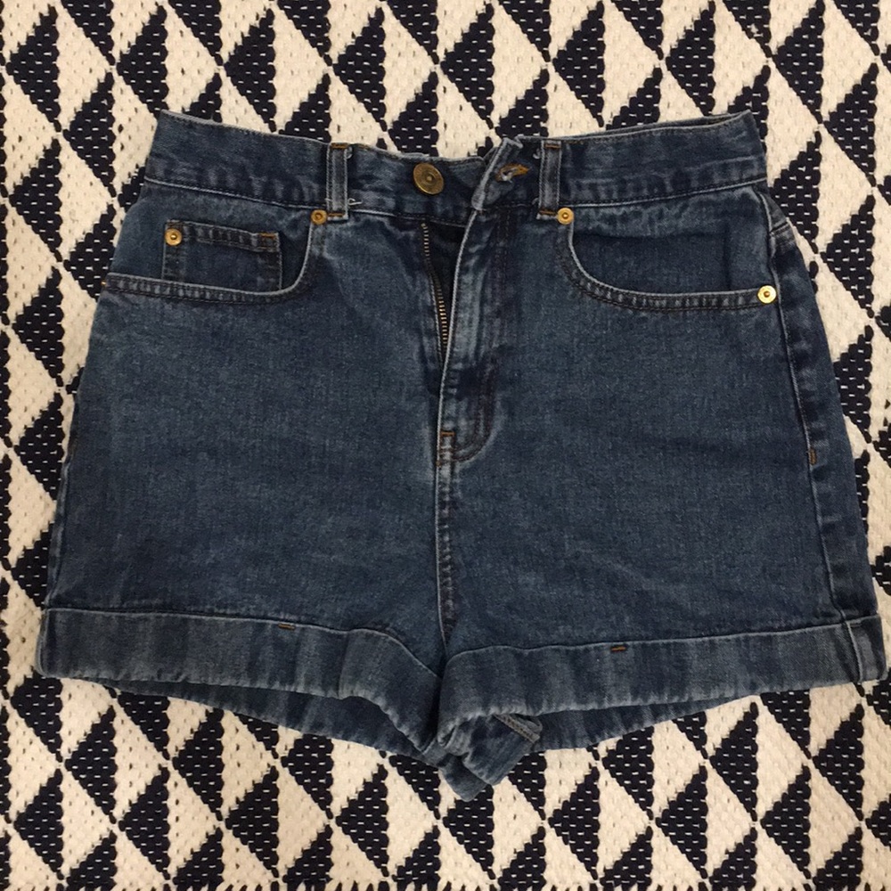 High waisted jean shorts