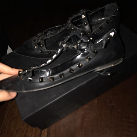 VALENTINO GARAVANI Rockstud Cage Flats black size6 - Picture 4 of 8