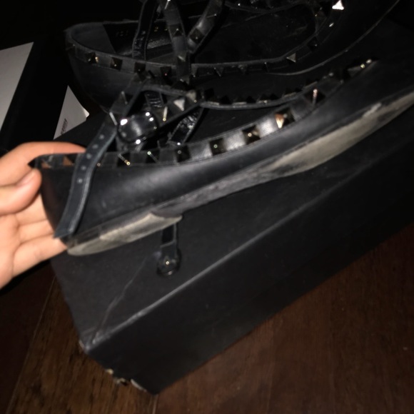 VALENTINO GARAVANI Rockstud Cage Flats black size6 - Picture 6 of 8