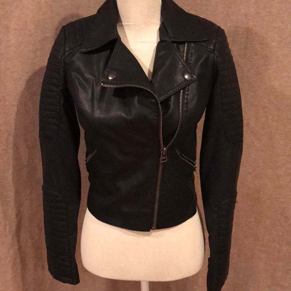 Zara faux leather motorcycle jacket