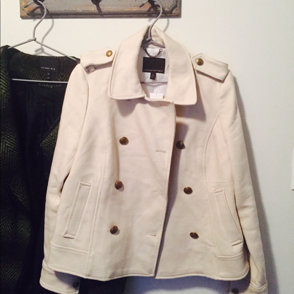 Cream Military style coat