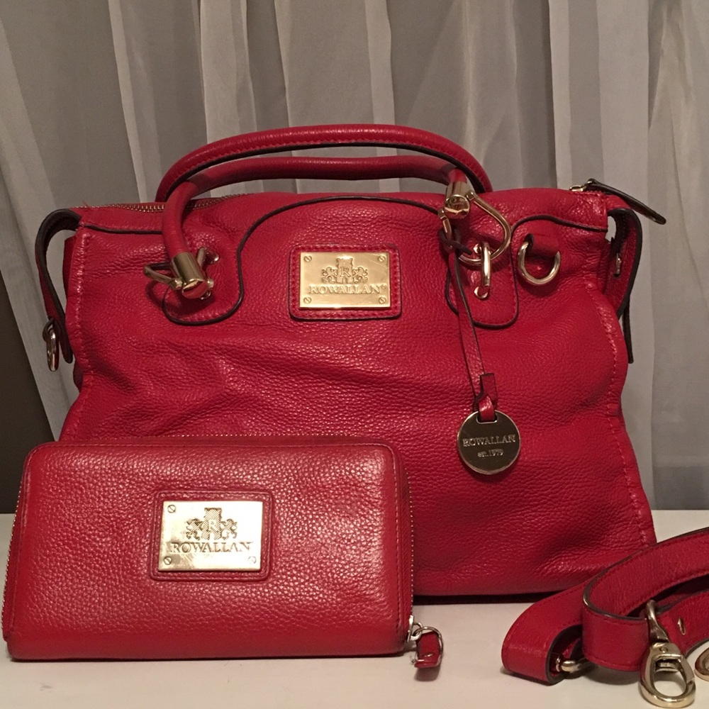 Rowallan Red Pebbled Leather Bag - Picture 1 of 8
