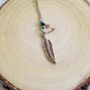 Bolo Feather Pendant Necklace