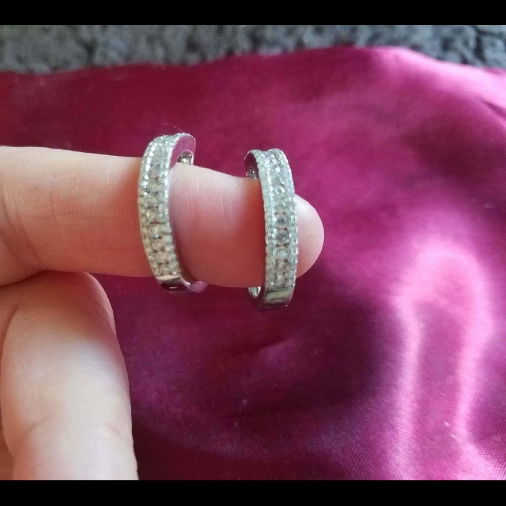 Diamond hoop earrings