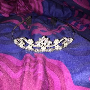 Faux pearl and gem tiara
