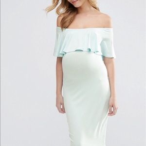 ASOS Maternity - light blue off-shoulder dress