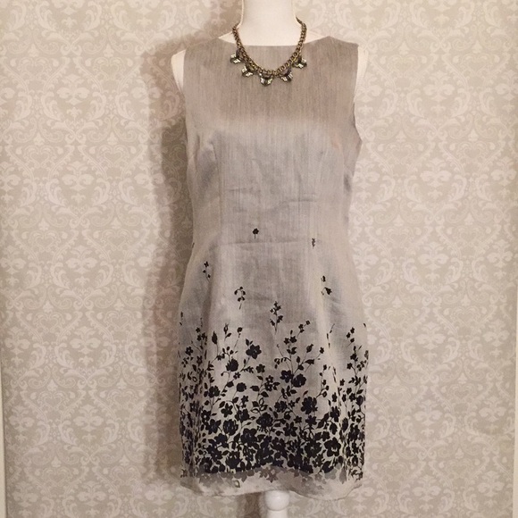 Isabella Bird Dresses & Skirts - Isabella Bird Silver Sheath dress w/blk burn out