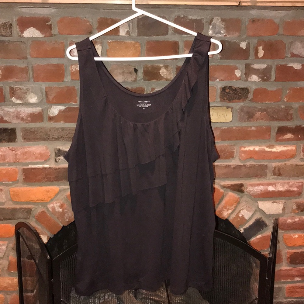 Black ruffled tank top