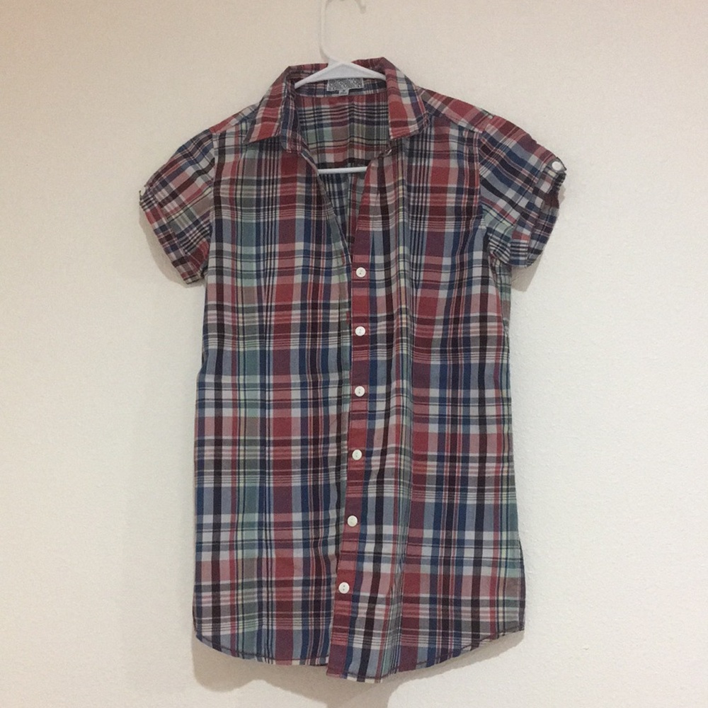 Short-Sleeved Plaid shirt
