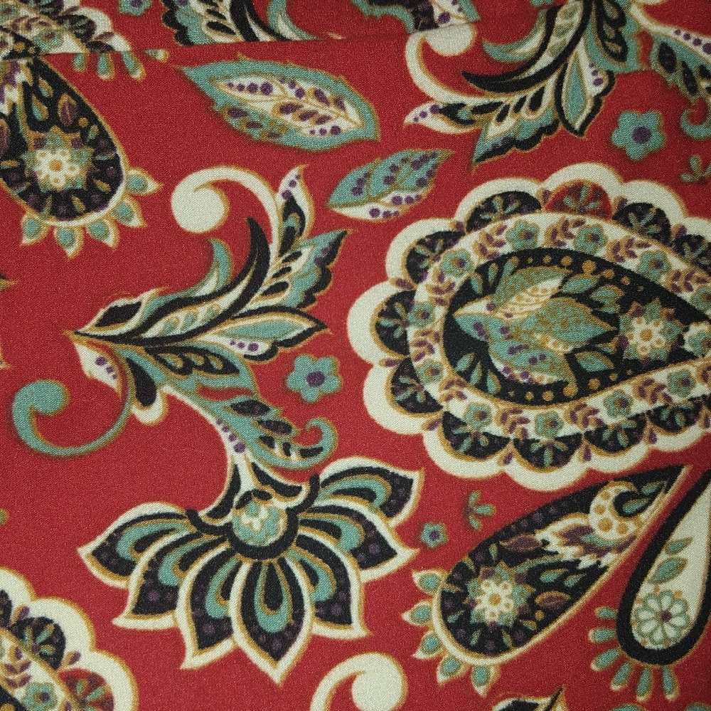 Lularoe Red Paisley Leggings