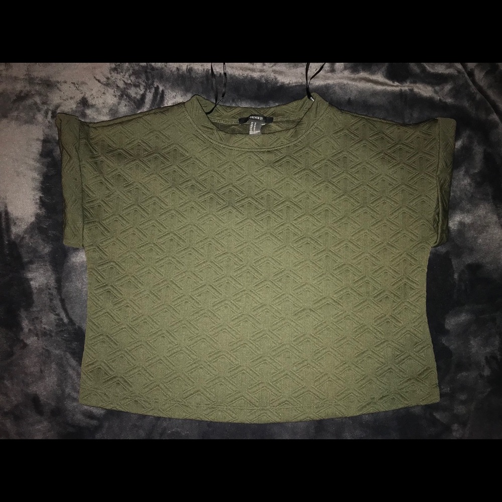 Quilted Olive Crop Top
