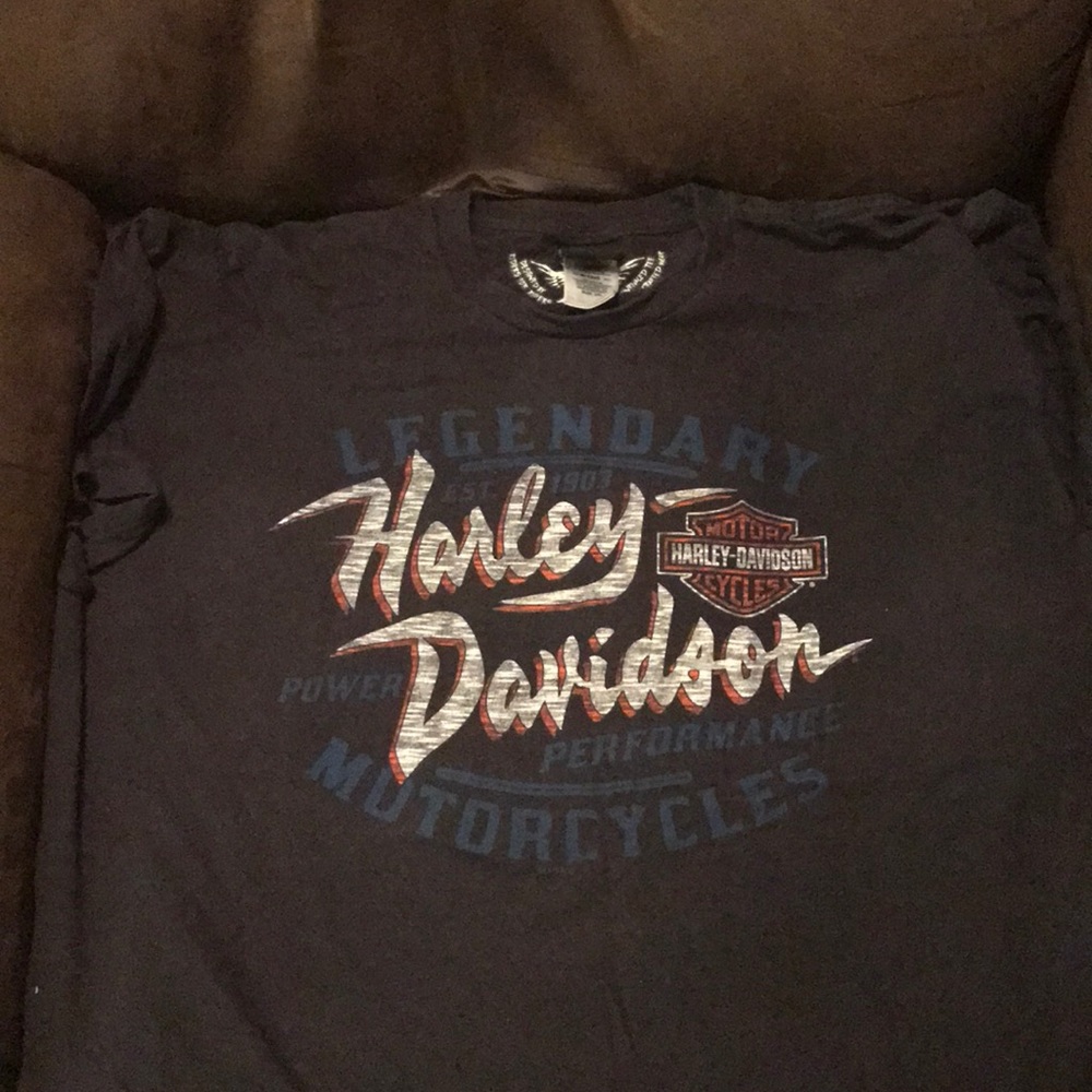 Harley Davidson T-shirt.