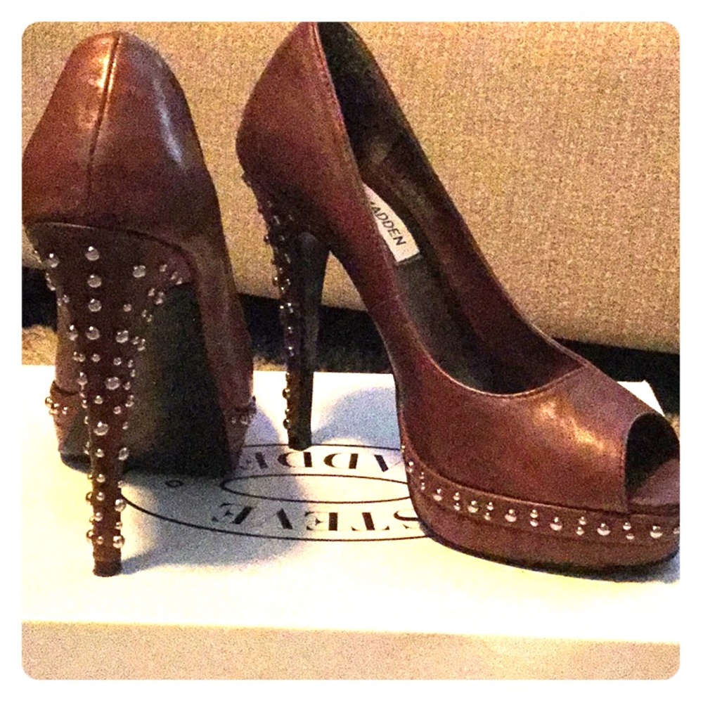 Steve Madden Cognac Tobbi Heels