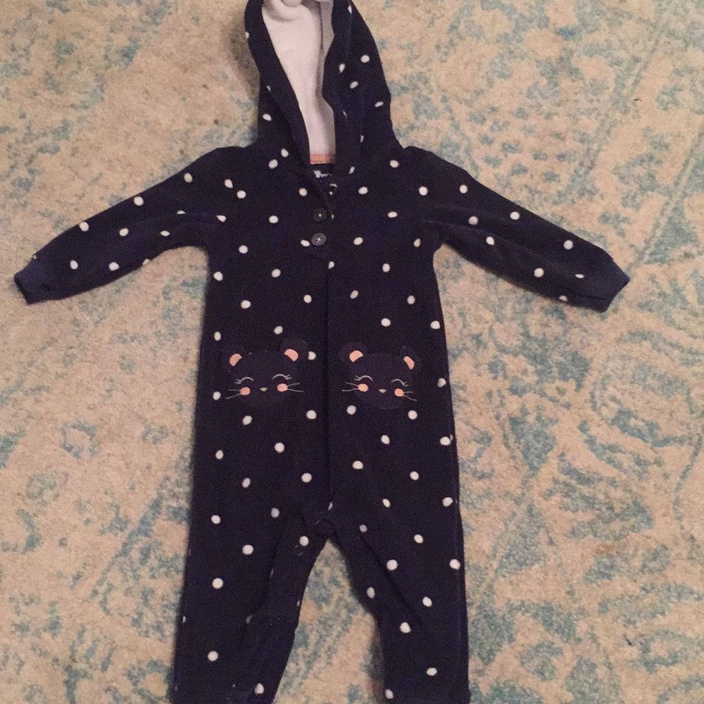 Baby girl 9 month fleece romper