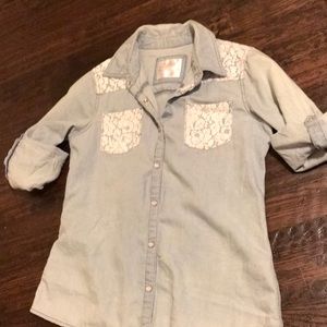 Justice laced button up shirt