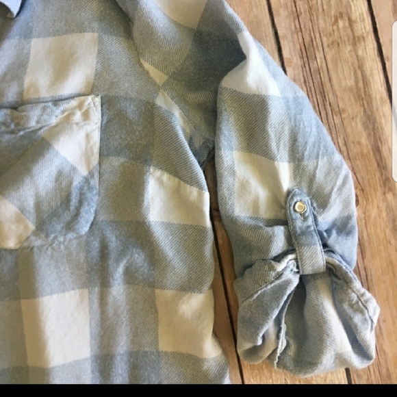 Motherhood maternity blue plaid top - Picture 2 of 3