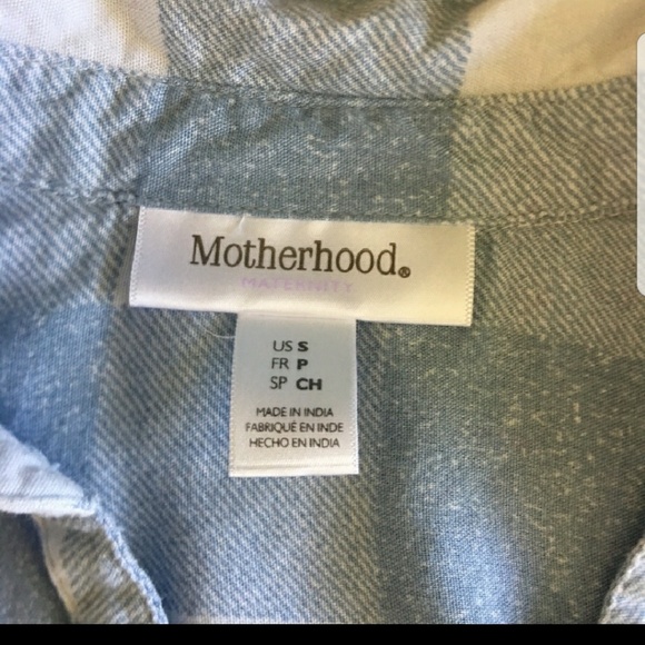Motherhood maternity blue plaid top - Picture 3 of 3