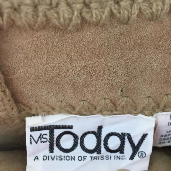 VTG 60's 70's Tan Suede Leather Midi Boho Skirt - Picture 10 of 11