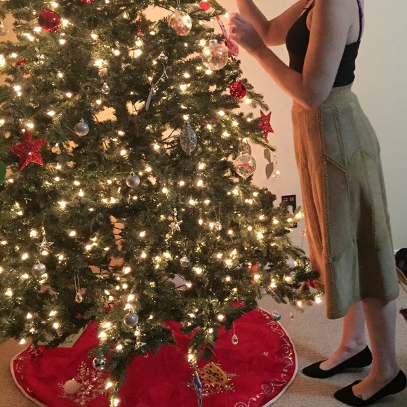 VTG 60's 70's Tan Suede Leather Midi Boho Skirt - Picture 9 of 11