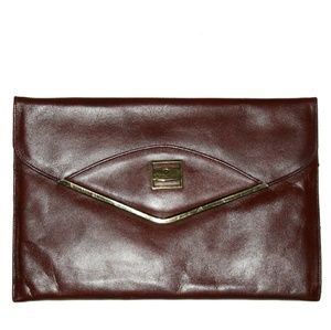 Oxblood envelope clutch etienne aigner vintage