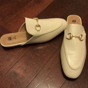 Cream horse bit slip on mule