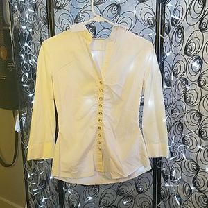 White Fitted Button Up New York and company shirt