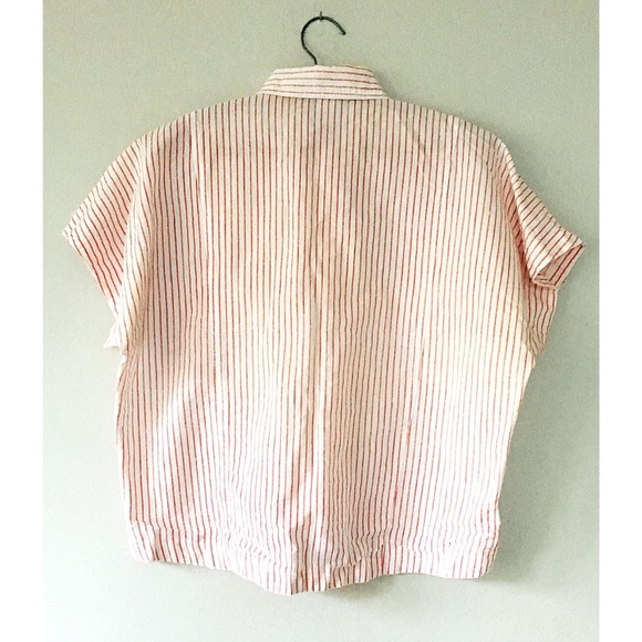 SOLD on IG Vintage Dolman Sleeve Red Pinstripe Top - Picture 2 of 6