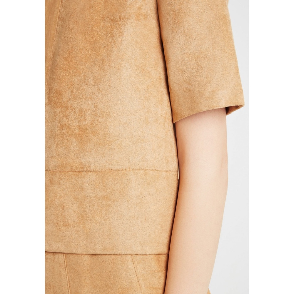 BCBGeneration Faux Suede Boxy Top in Warn Cognac - Picture 7 of 8
