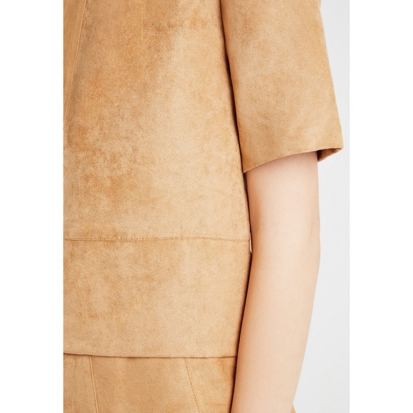 BCBGeneration Faux Suede Boxy Top in Warn Cognac - Picture 7 of 8