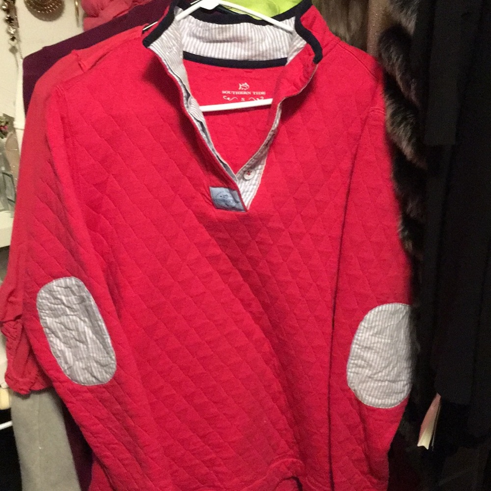 Southern tides pink Oxford sweatshirt